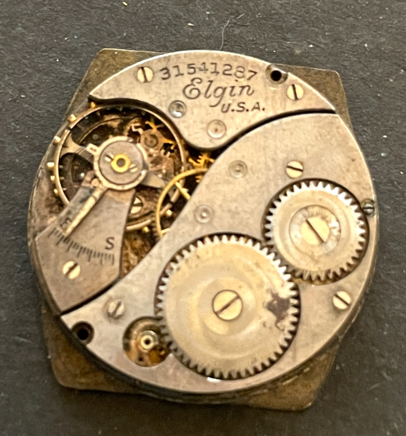 Antique 1928 Elgin Grade 430 Men’s Watch Movement Parts/Repair 6/0s 7j USA