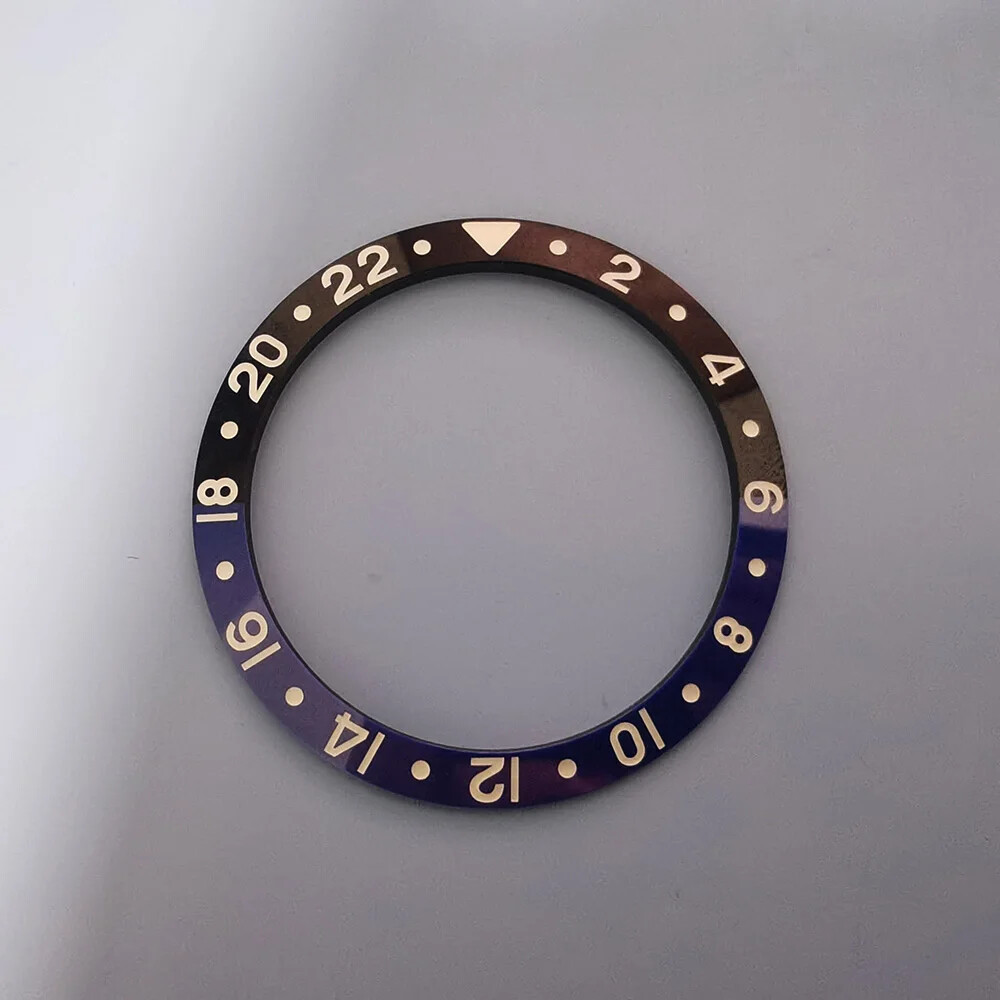 37.5mm Beveled Ceramic Bezel Insert GMT Green Lume for RLX GMT Mechanical Watch