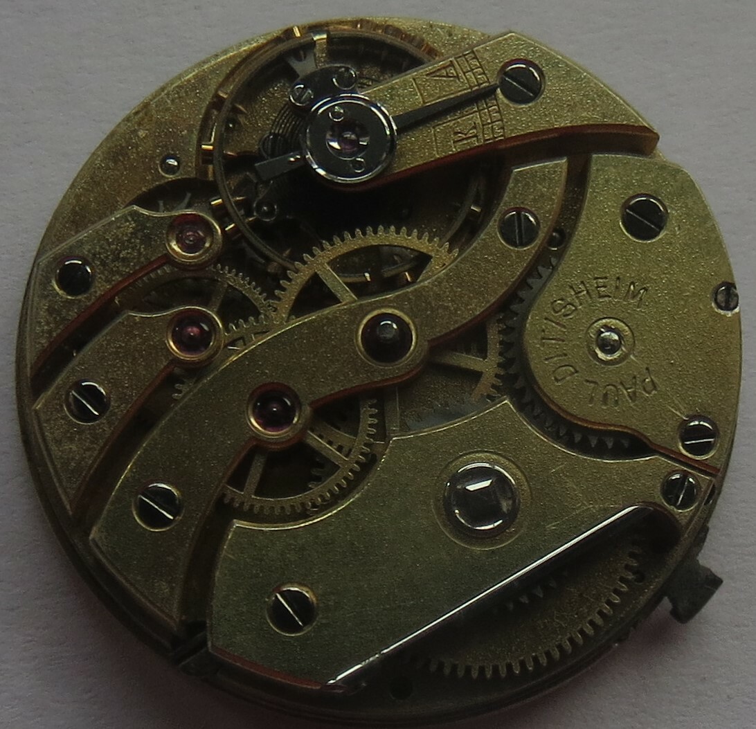 Paul Ditisheim pocket watch movement & enamel dial stem to 3 23,5 mm in diameter