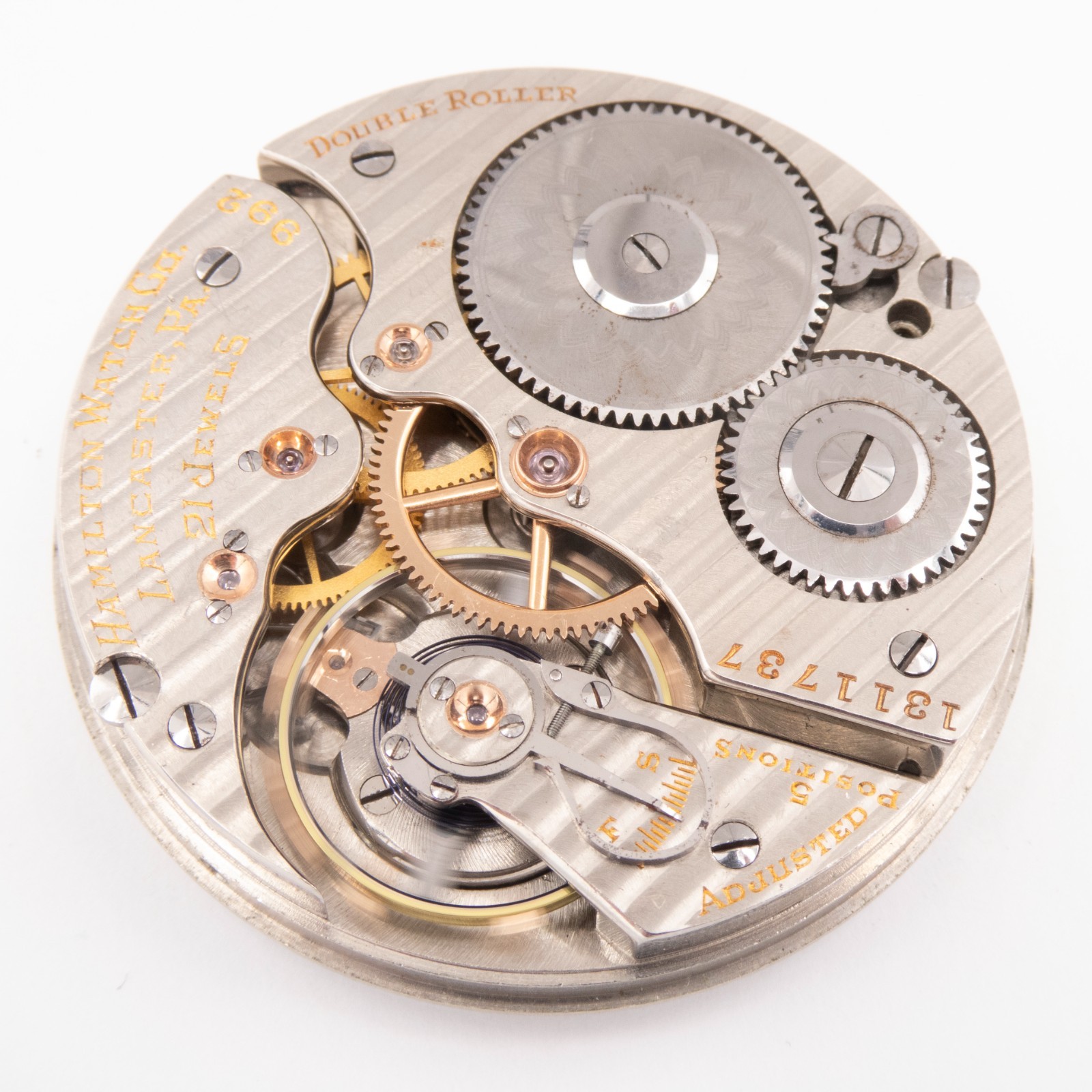 Hamilton Railroad Grade 992 16-Size Antique Pocket Watch Movement, Keeps Time