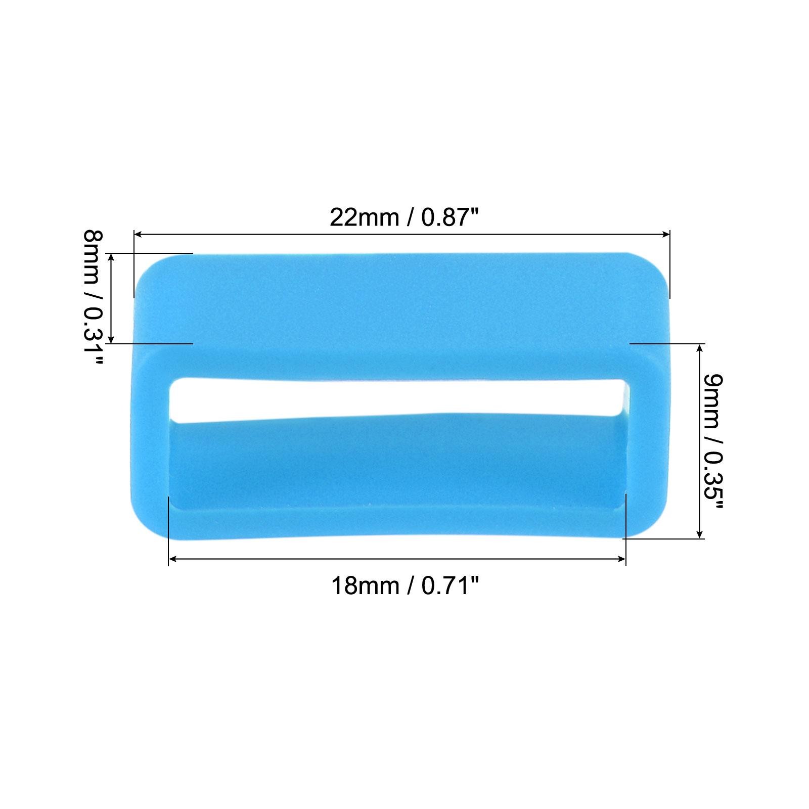 Watch Band Strap Loops Silicone for 18mm Width Watch Band, Light Blue 4 Pcs