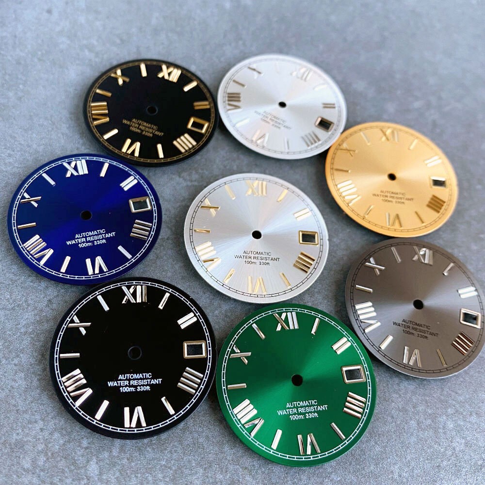 29mm Sunburst Roman Numerals Watch Dial+Hands for Nh35 Nh36 2813 ETA2824 PT5000