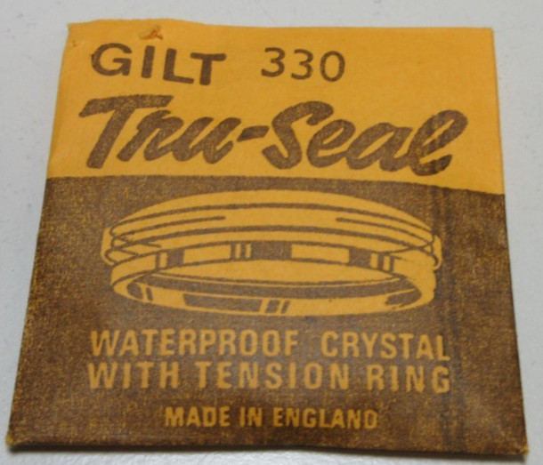 TRU SEAL ROUND WATCH CRYSTAL GILT 330 WATERPROOF WATCHMAKER REPLACEMENT #364