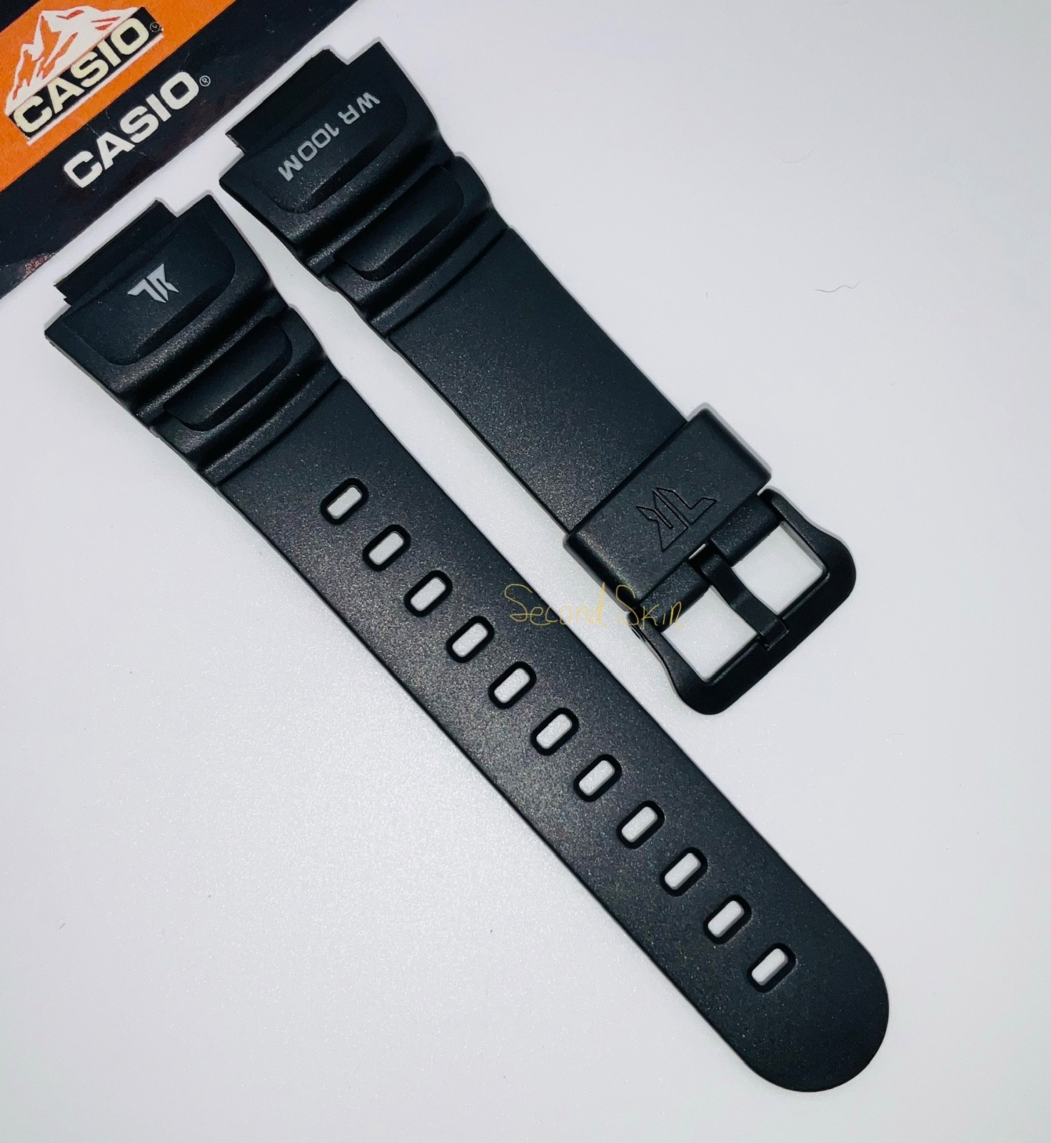 Genuine CASIO Watch Band Black Resin Strap TRT-100H-1AVH