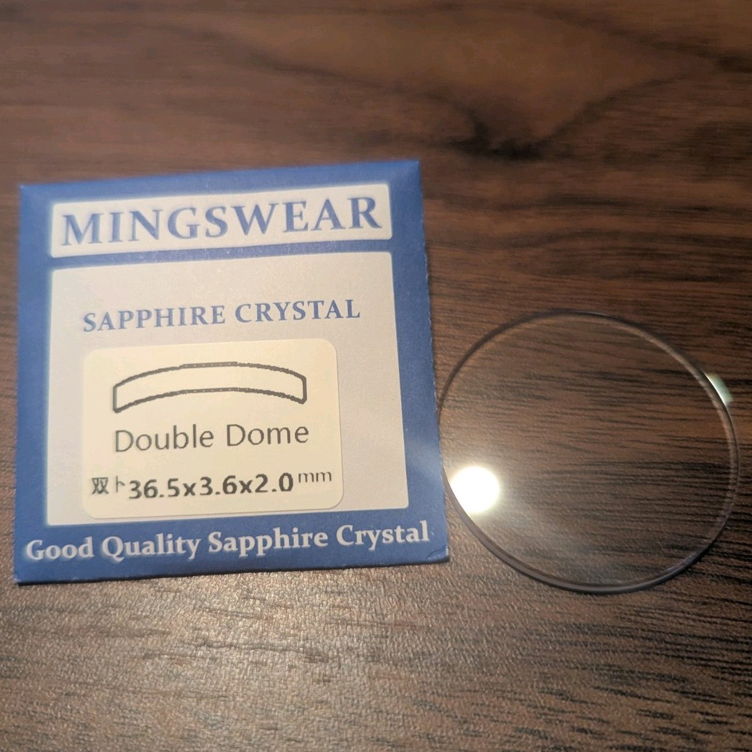 MINGSWEAR Clear Sapphire Double Dome Watch Crystal 36.5×3.6×2.0mm