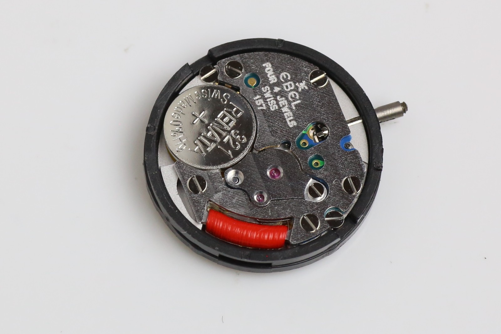 Ebel/Cartier Cal. 157 Quartz Watch Movement, Blue Dial & Hands, Working