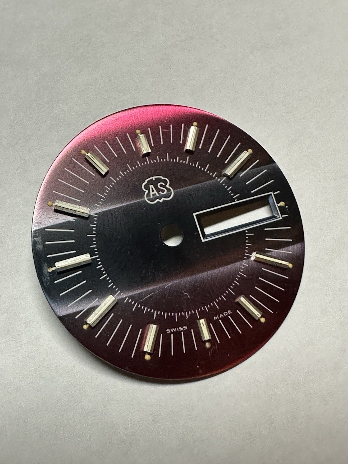 AS Signed Gradient Purple And Blue 32mm Watch Dial Swiss Made