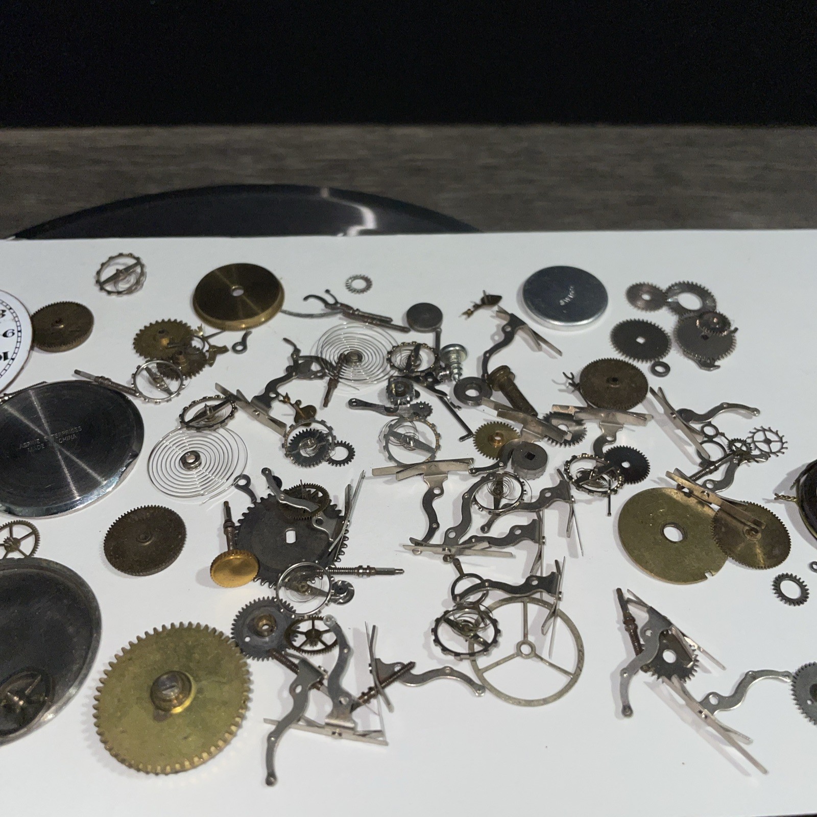 Vintage Watch Parts Lot Gears, Wheels, Cogs Case Steampunk Crafts Repair (50g)