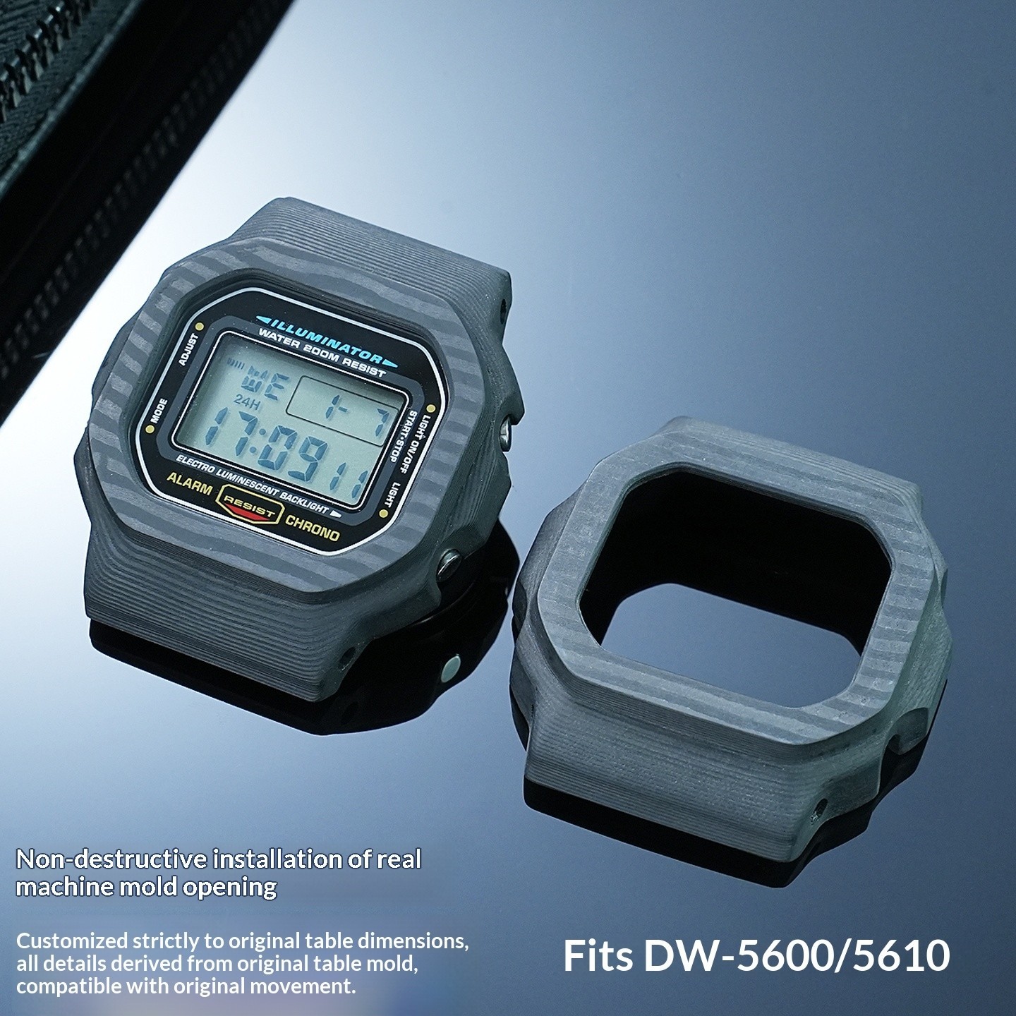For Casio DW-5600 GW-M5610 Watch Mod Kit Modified GMW-B5000 Carbon Fiber Case