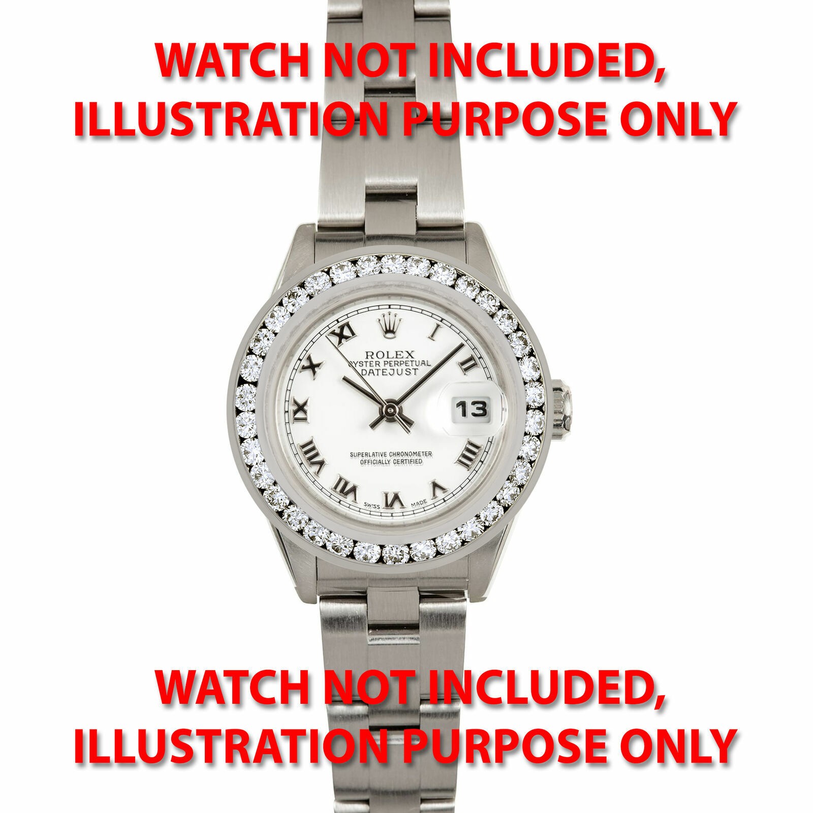 2CT CHANNEL SET 18KW NATURAL DIAMOND WATCH BEZEL FOR 26MM ROLEX DATE, DATEJUST