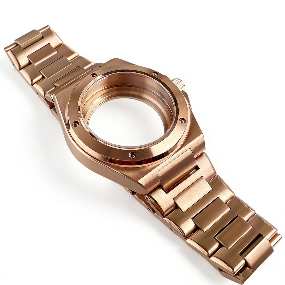Rose golden 40mm Sapphire glass Watch Case Fit NH35 NH36 ETA 2824 PT5000 watch