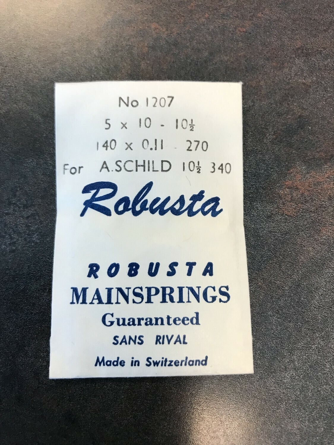 Robusta Mainspring No. 1207 for A. Schild caliber 340 – Steel