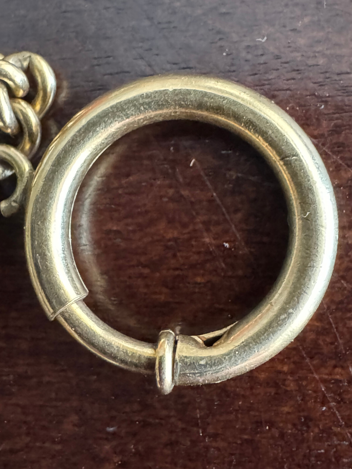 VINTAGE 18 INCH SIMMONS YELLOW GOLD FILLED POCKET WATCH CHAIN, NICE CONDITION