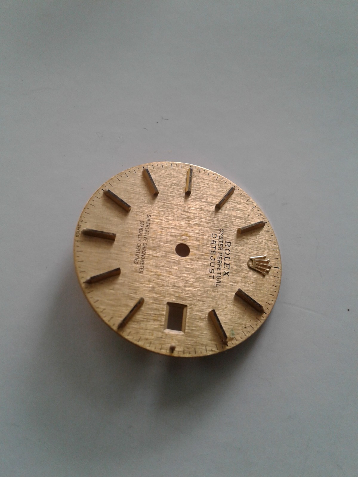Rolex Champagne Linen Gold Stick Dial For 36mm Datejust Models 16013 16233