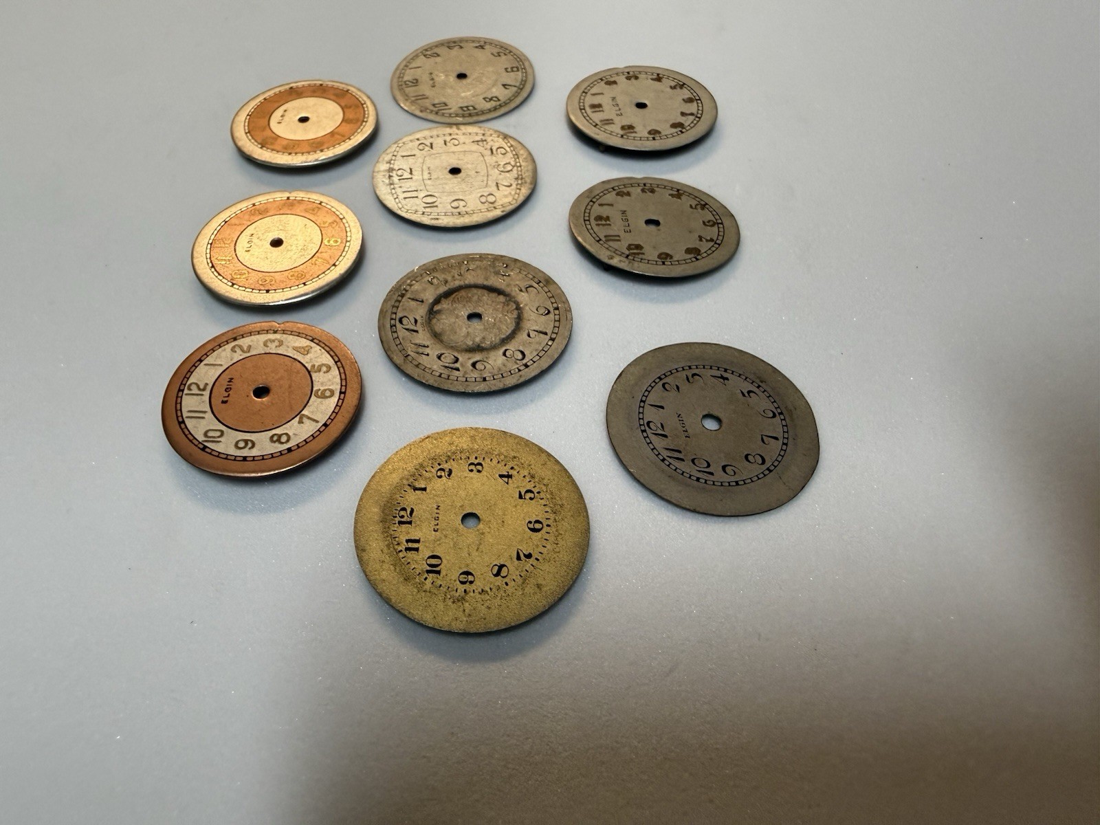 Vintage Elgin Dials, Lot Of 12, 8/0 Or 10/0 Size?, Art Deco, See Pictures!