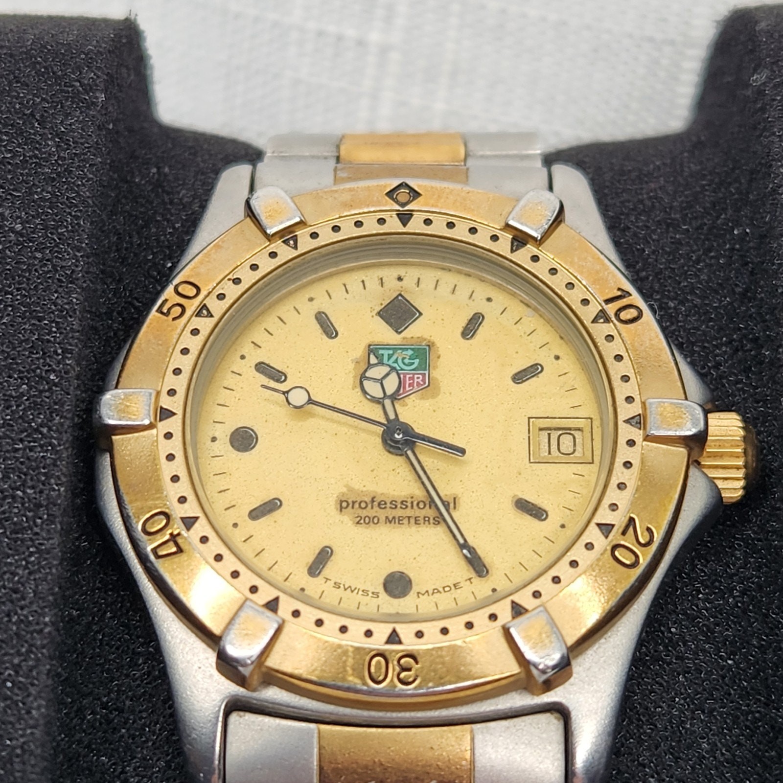 Tag Heuer Watch FOR PARTS 964.013 Gold and Silver Tone NOT WORKING