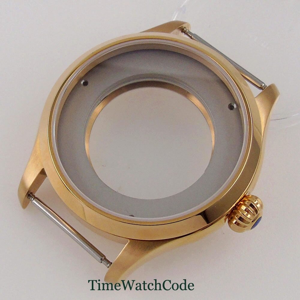 Rose Gold /PVD/Silver Watch Case 43mm Fit Miyota8215 821A DG2813 Sapphire Glass
