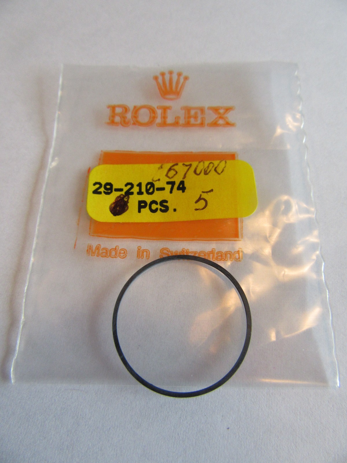 ROLEX 67000 PART # 29-210-74 CASE BACK GASKET. NEW OLD STOCK