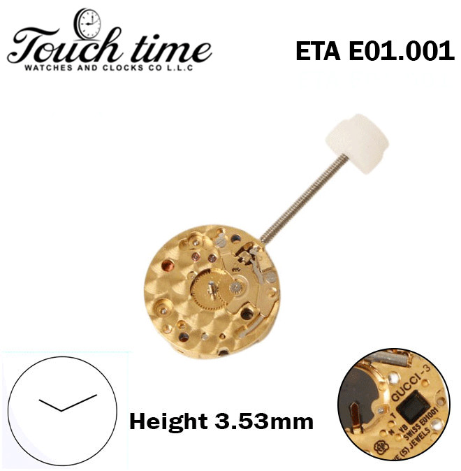 ETA E01.001-GUCCI-3-Swiss Movement-2 Hands-Without Disk/Hour Wheel-H:3.53mm