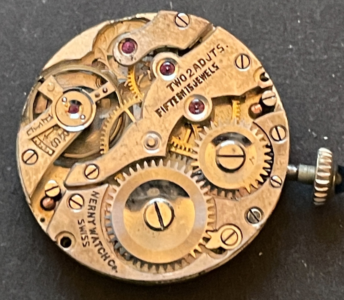Vintage Nermy Pendant Watch Movement Good Balance Art Deco 15j Swiss
