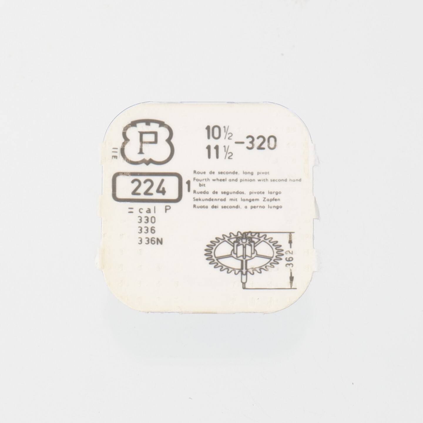 NOS PESEUX 320, 330 Watch Fourth Wheel Part New Old Stock Watchmakers (C15D28)
