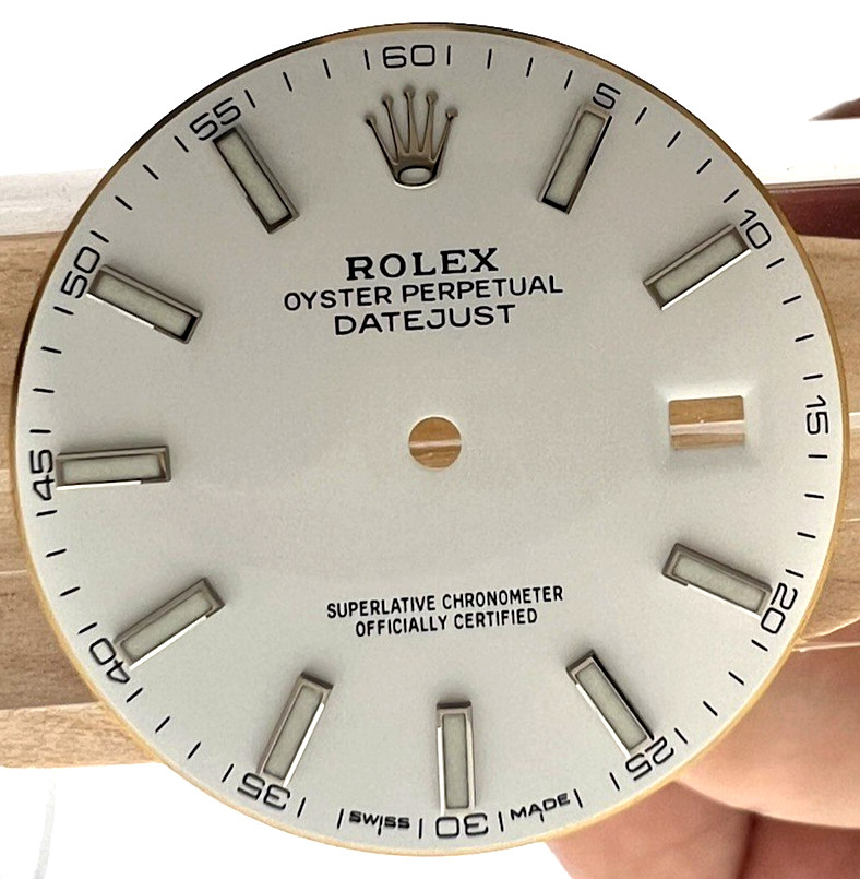 Rolex Dial DATEJUST 126300/334 White Cromalight OEM FACTORY Swiss MADE