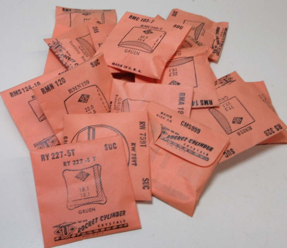 LOT OF SUC FOR GRUEN MENS WATCH CRYSTALS WATCHMAKER REPLACEMENT PARTS #24