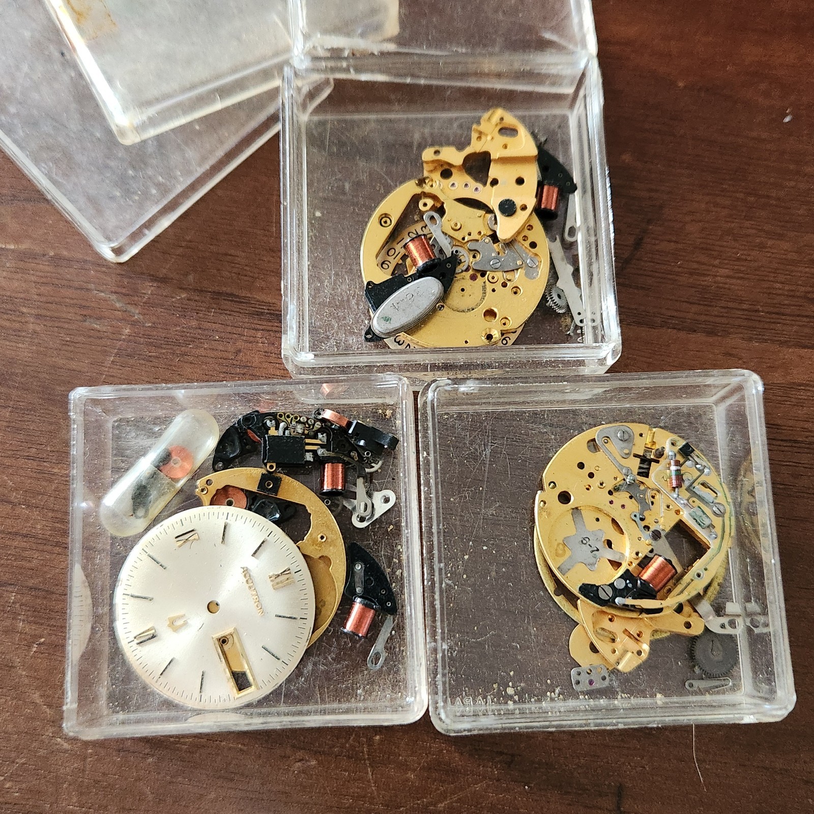 Original Bulova Accutron 218 D & 2242 Watch Parts, Coils, & Dial For Repair