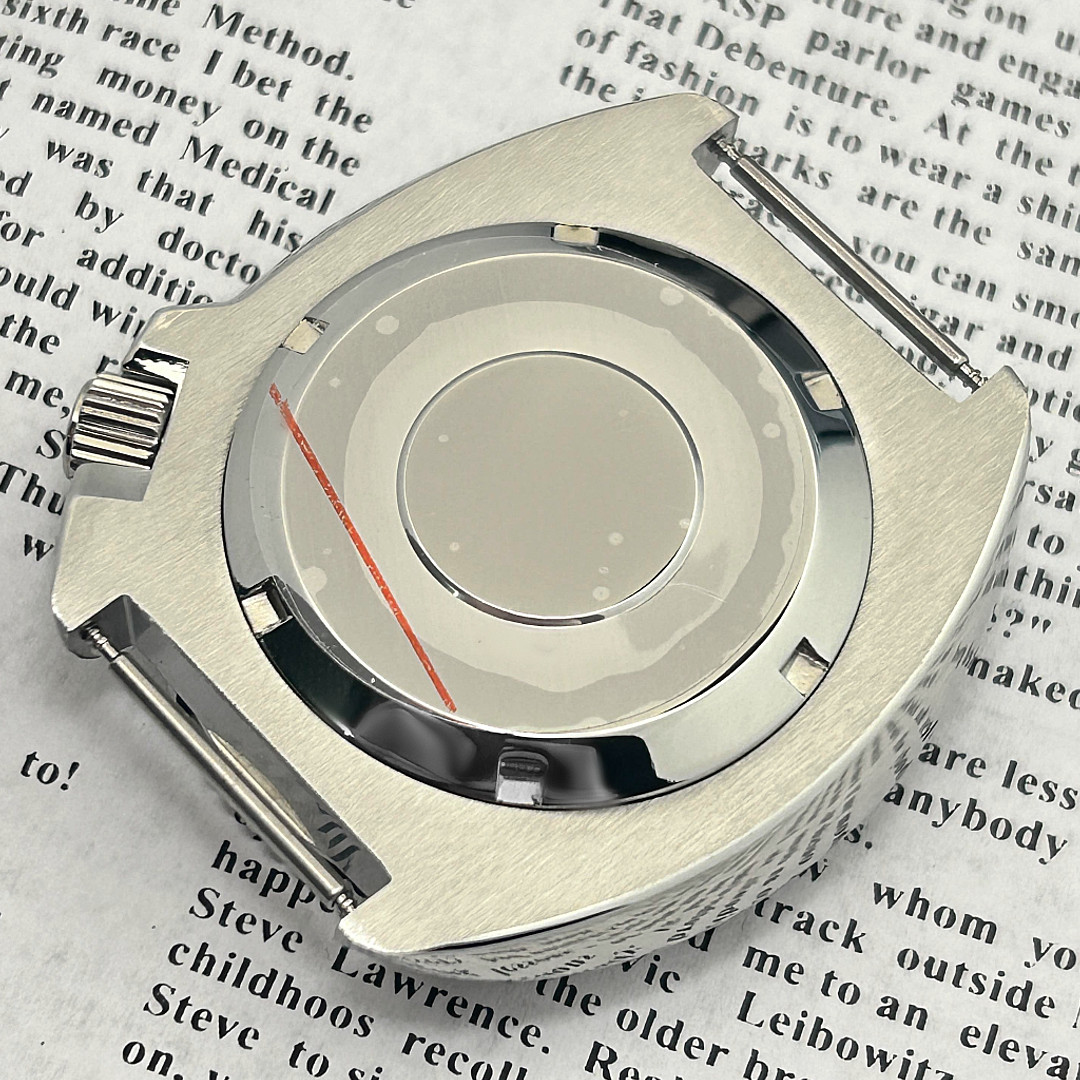 44MM Silver Steel Sapphire glass Orange Watch Case Fit Japan NH34 NH35A Nh36A