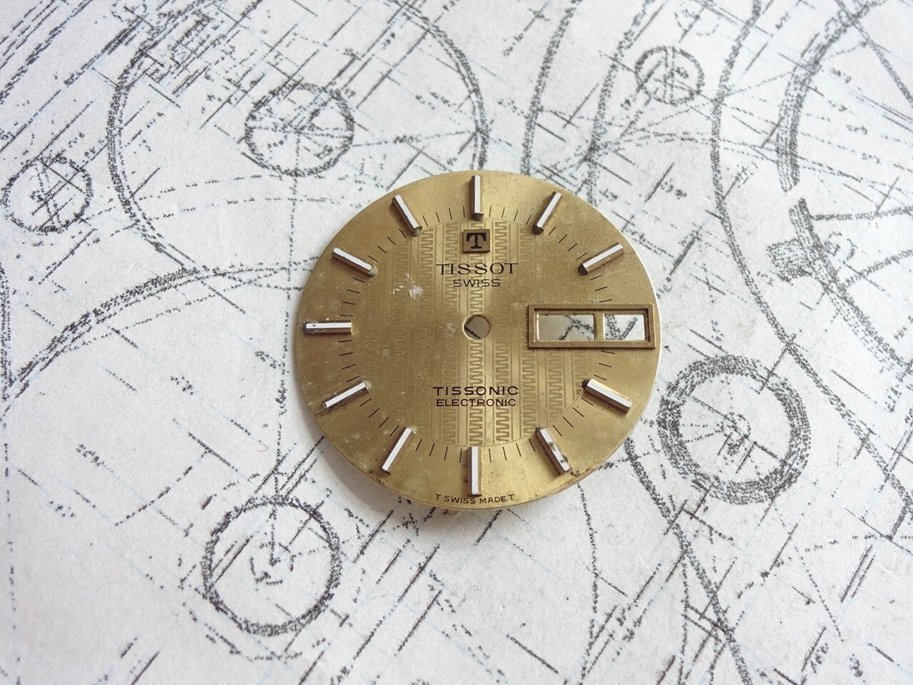 Tissot Tissonic Electronic 2020(ESA9164) Day/Date Tuning Fork Watch Dial (934A)
