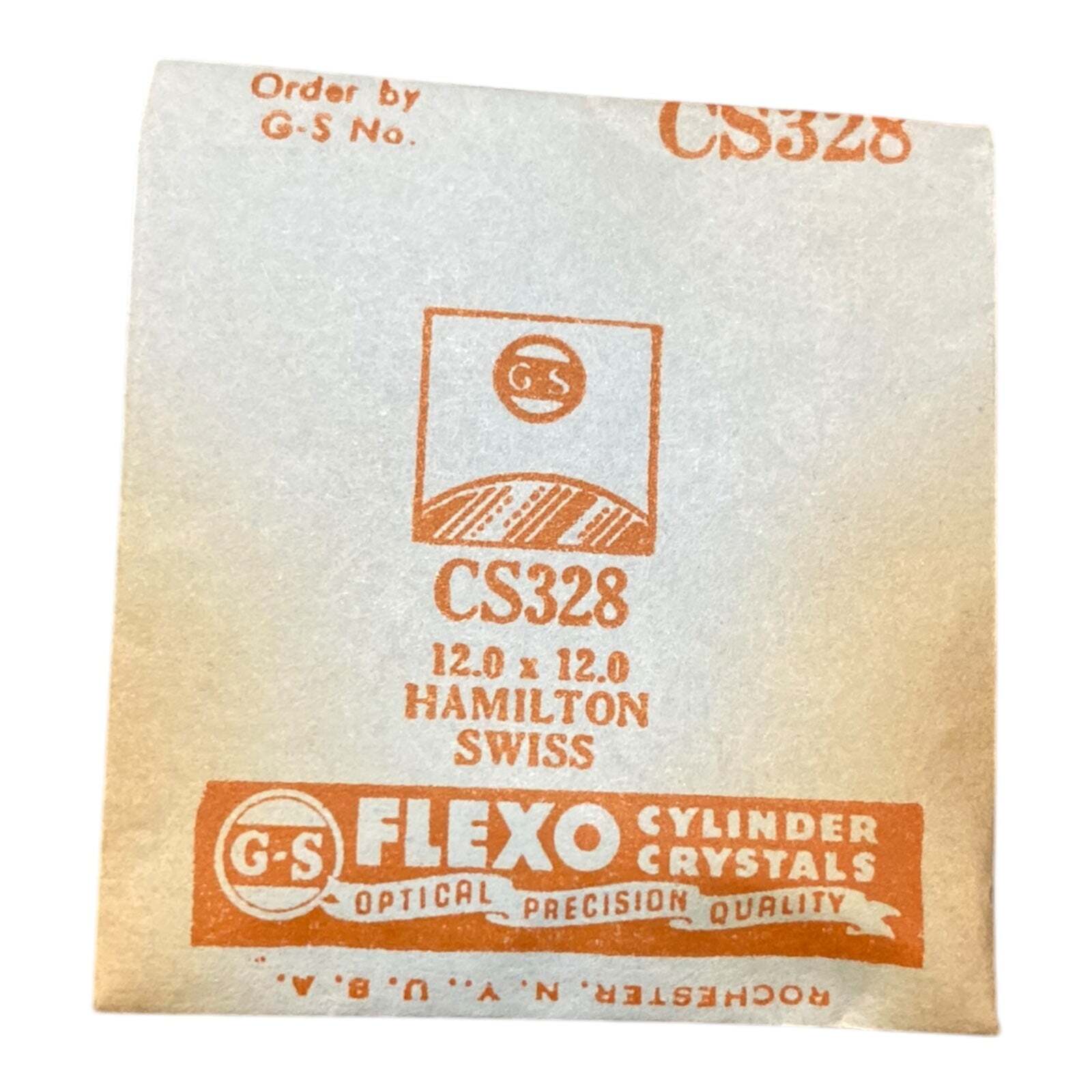 Germanow-Simon Mach (GS) CS328 Watch Crystal 12.0×12.0 NOS Part Flexo Hamilton