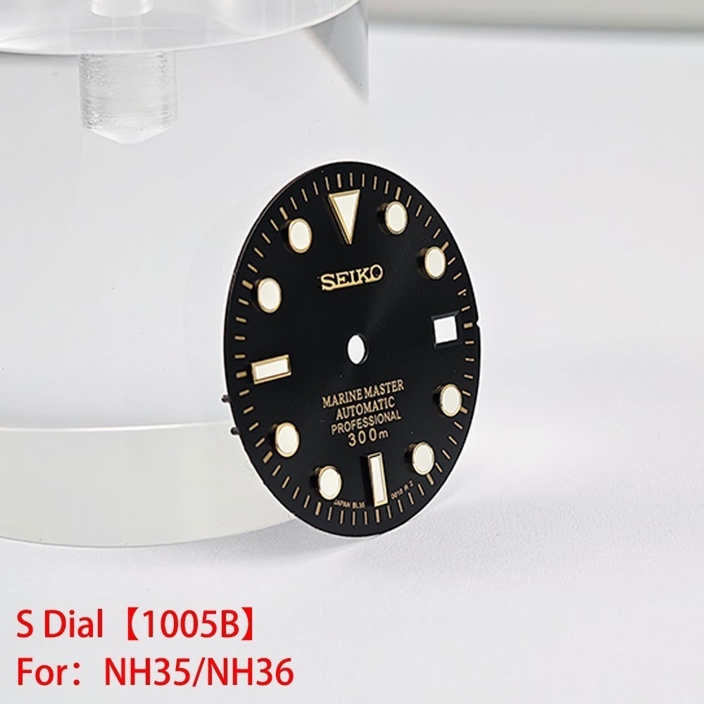 28.5mm Seiko Sunburst Watch Dial Green Luminous Fit NH35 NH36 Movement