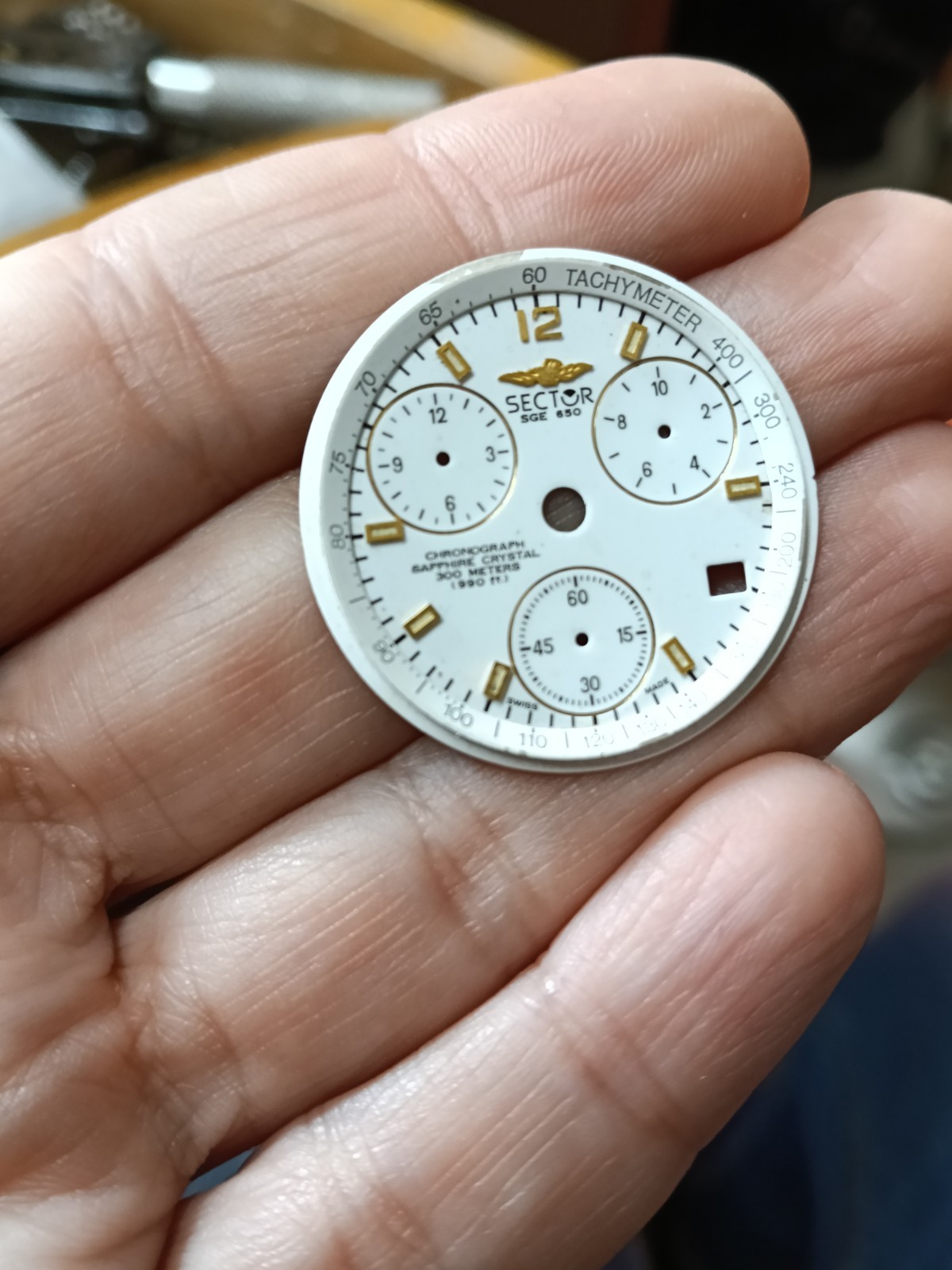 SECTOR Dial Vintage Watch Men Daydate Movement ETA 251.251