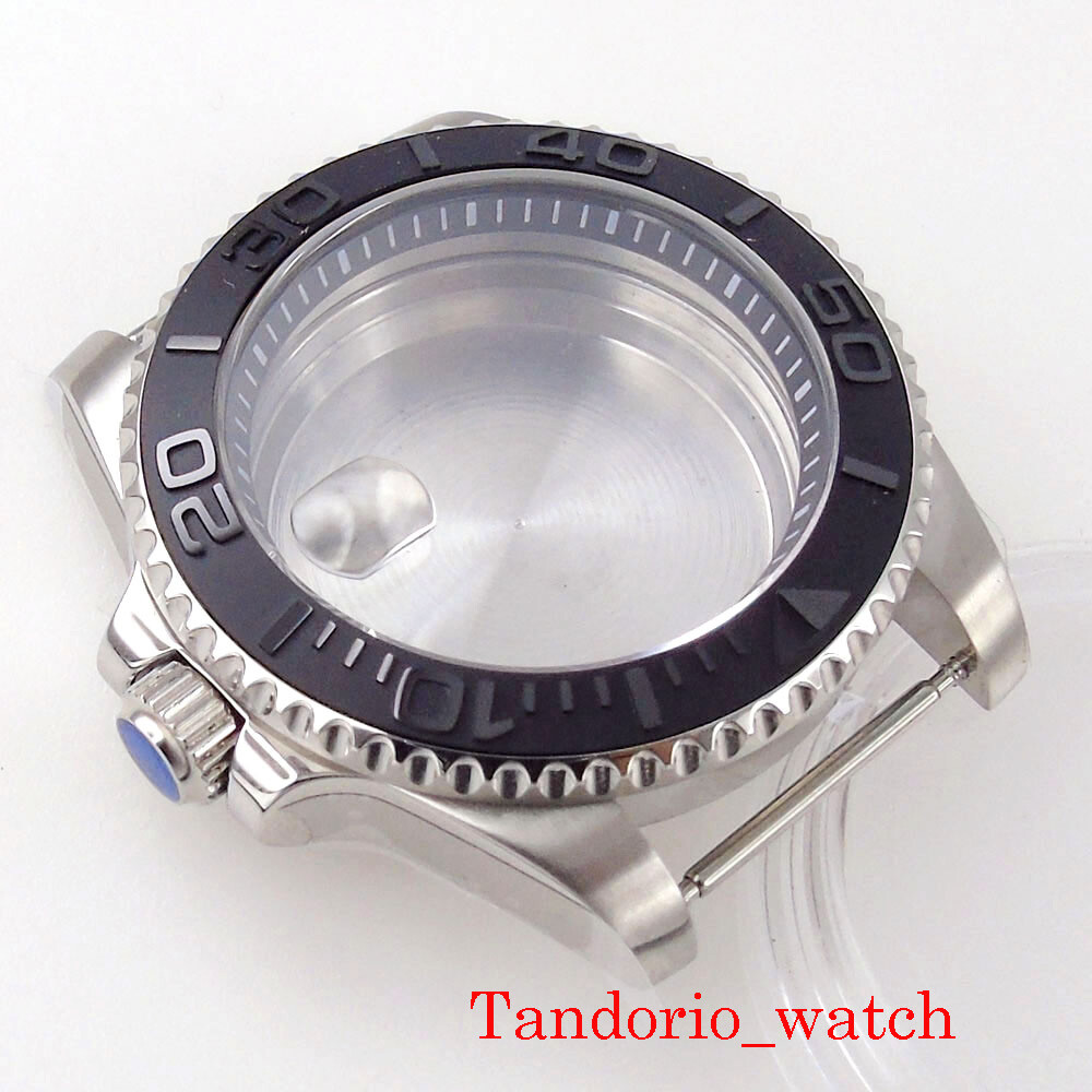New For NH35 NH36 Silver Color Sapphire Glass 40mm Watch Case with chapter ring