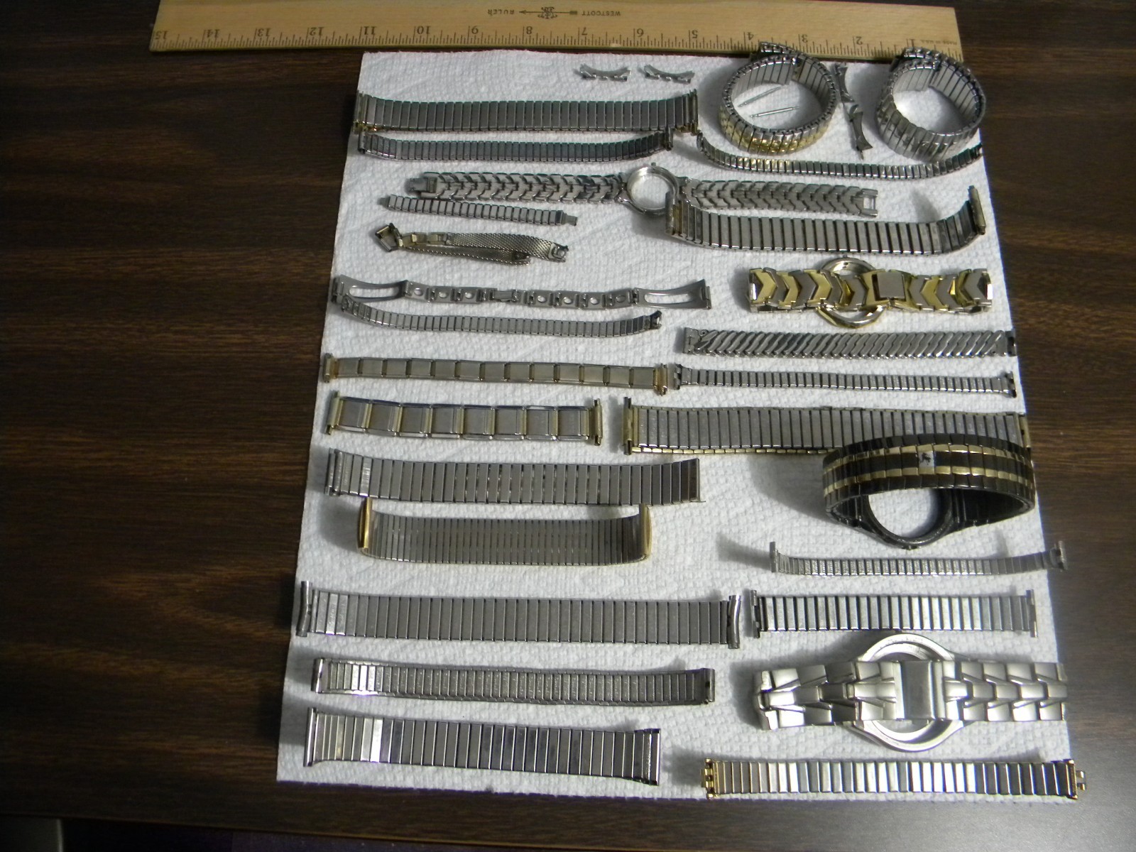 Lot of 27 Men’s Ladies Stainless Steel or Other Wrist Watch Bands and Parts #1