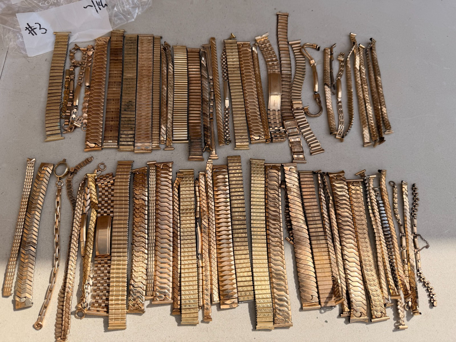 Vintage 9 ct rolled gold filled watch straps job lot scrap gold recovery 3