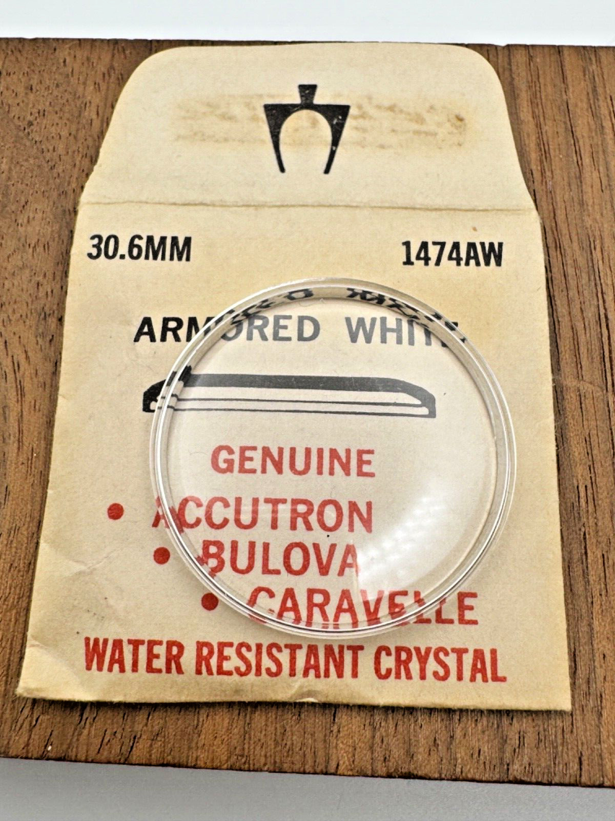 Genuine Bulova Accutron Part 1474 AW Armored White Water Resistant Crystal NOS