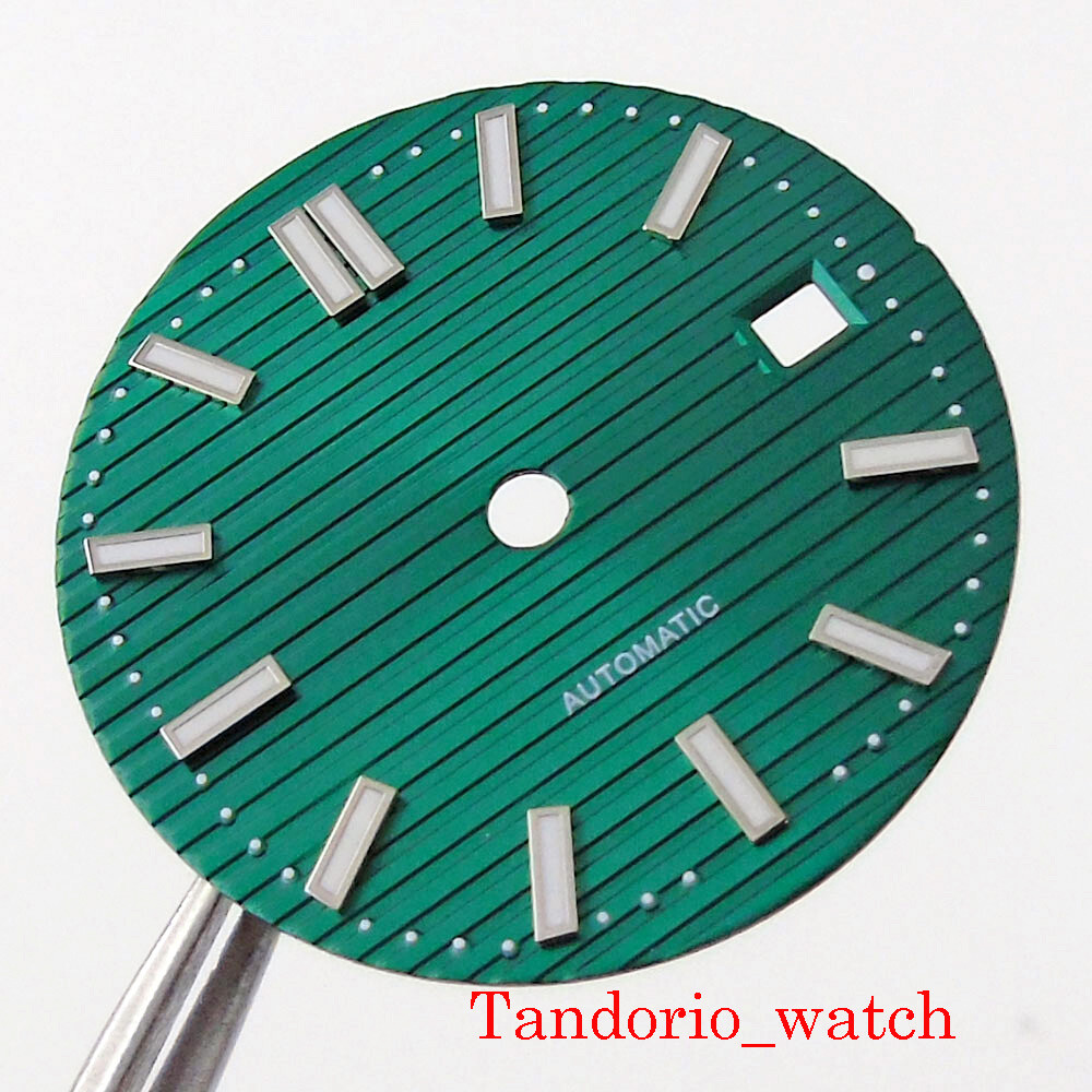 29.8mm No Logo Luminous Marks With Date Window Stainless Steel Watch Dial Face