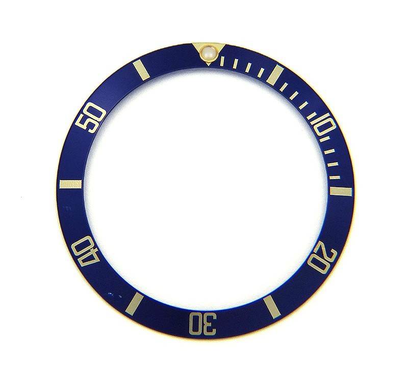 Genuine Rolex Submariner 16803 16613 16808 16618 Blue & Yellow Gold Bezel Insert