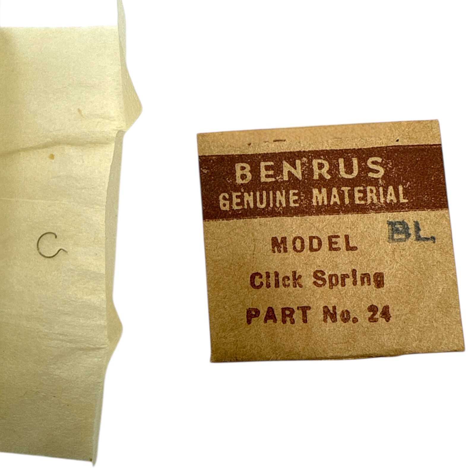 Benrus Click Spring Watch Part BL Material Part #24 VTG NOS Read!