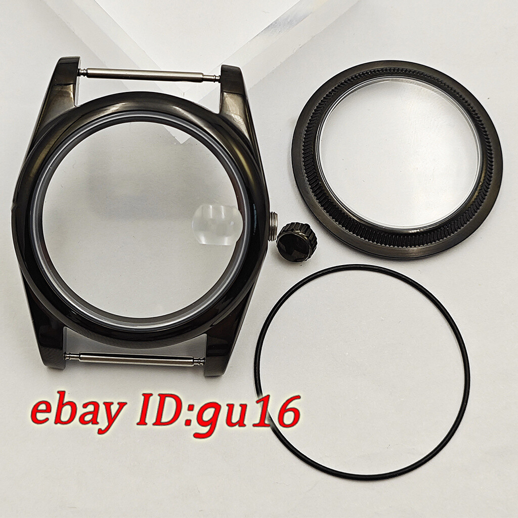 36mm 39mm black watch case fit NH35 NH36 Miyota 8215 ETA 2824/2836 DG2813 3804