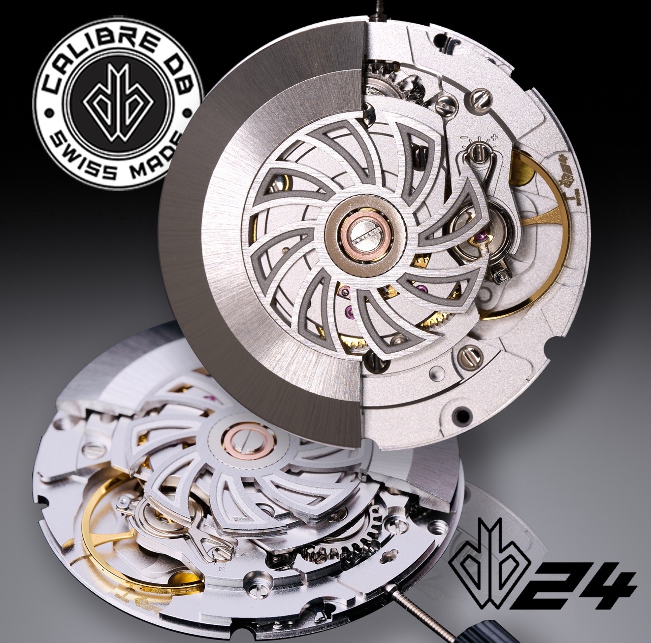MOVEMENT AUTOMATIC DB24, TOP GRADE, TURBINE ROTOR, 5 DATE VARIATIONS SWISS MADE