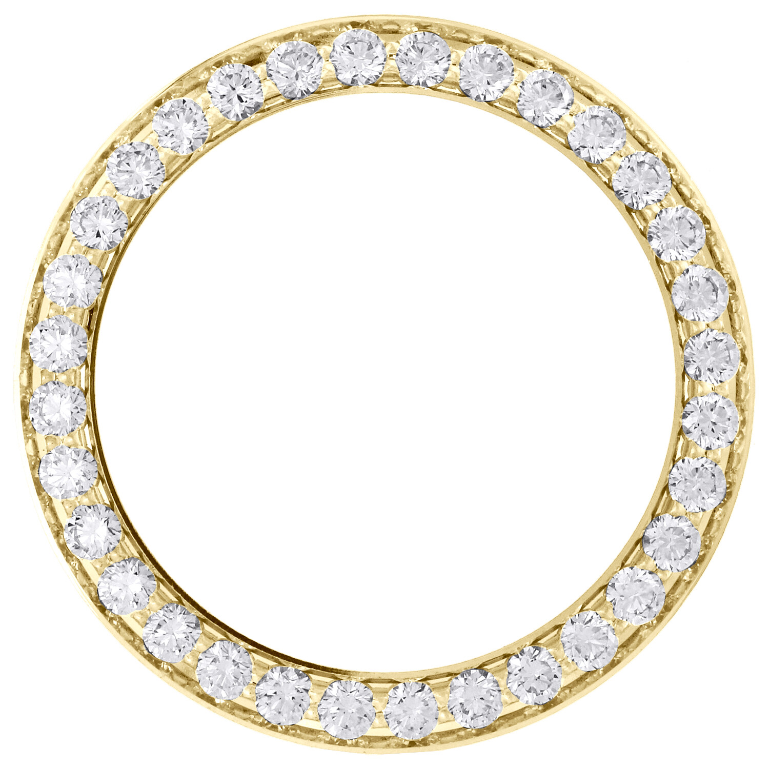 14K Yellow Gold Bead Set Diamond Bezel For 26mm Rolex DateJust Watch 1.35 CT.