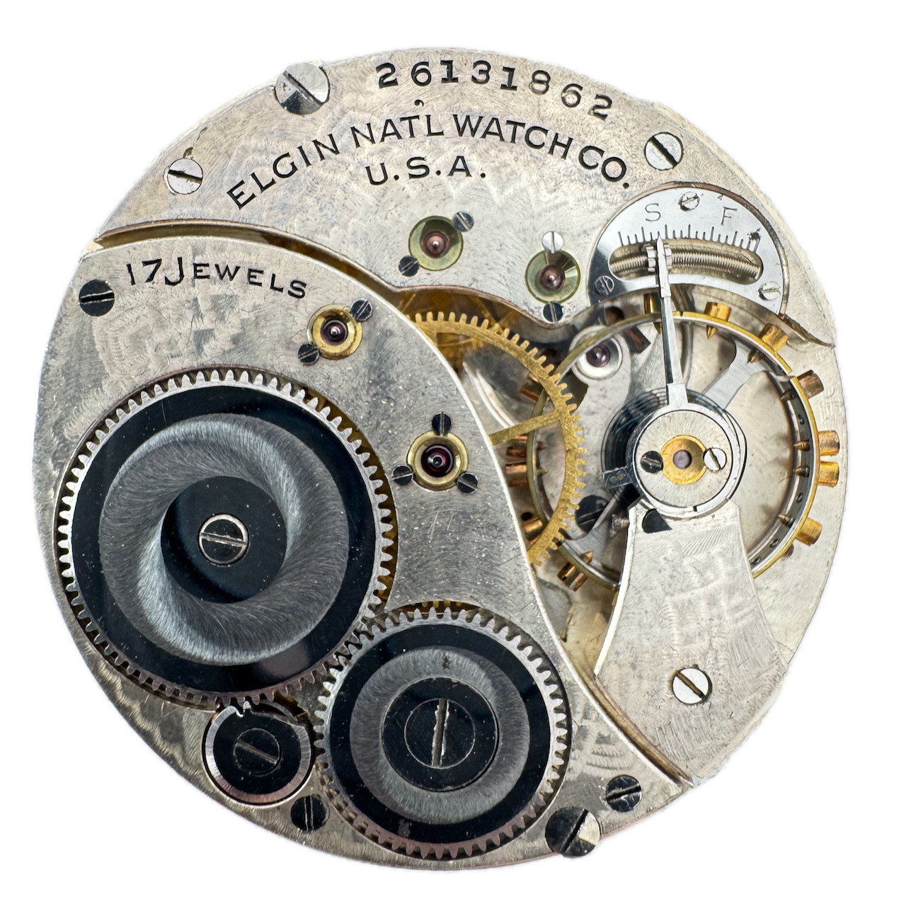 Antique 12s Elgin 3 17 Jewel Mechanical Pocket Watch Movement 345 USA fParts