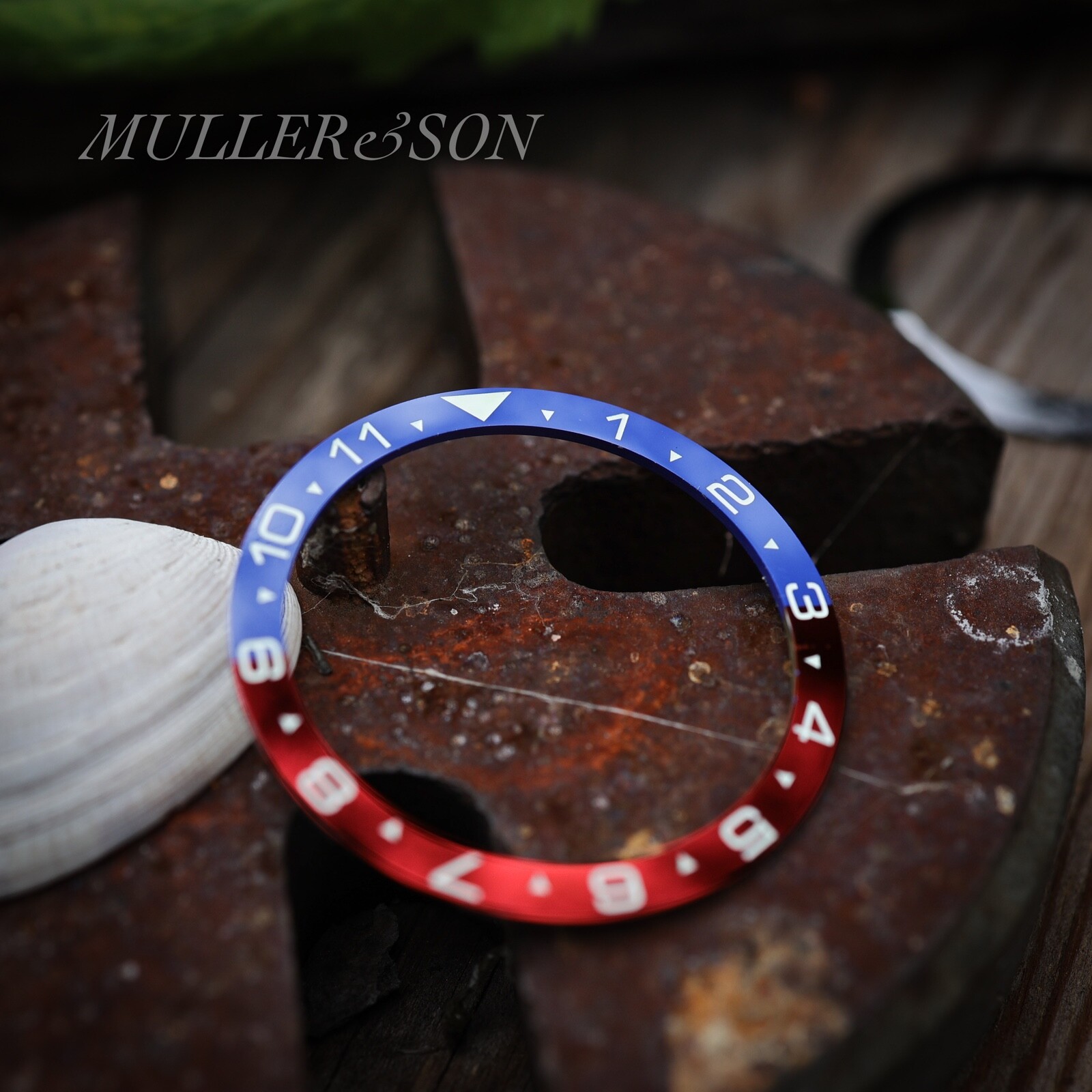 Lumed Ceramic “Pepsi” Dual Time [Flat Bezel Insert] for SKX007 SRPD ~ US Seller