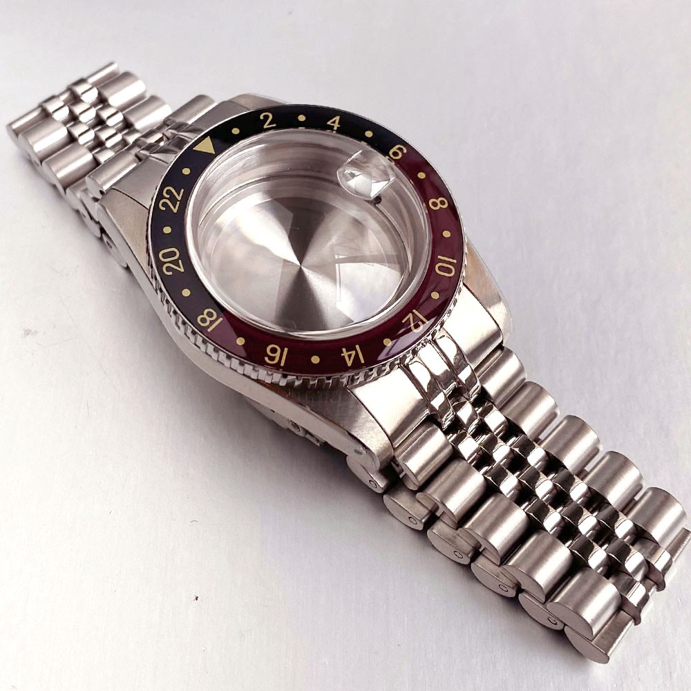 38mm Stainless Steel 200M Diver Watch Case Sapphire Brown White Dial for NH35