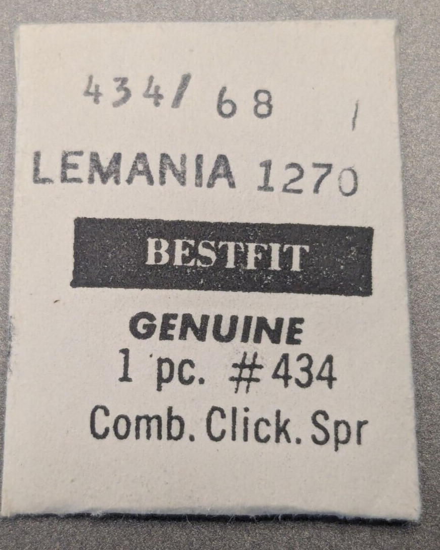 NOS Lemania Cal. 1270 Watch Combo Click Spring – Bestfit Part# 434 / 68