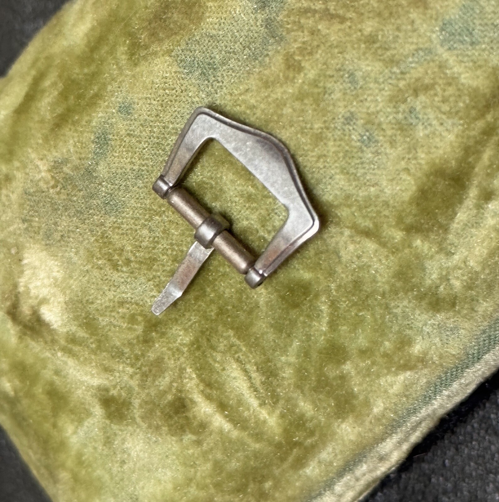 Art Deco nickel steel 1930s vintage watch ladies strap buckle 11.5mm opening NOS