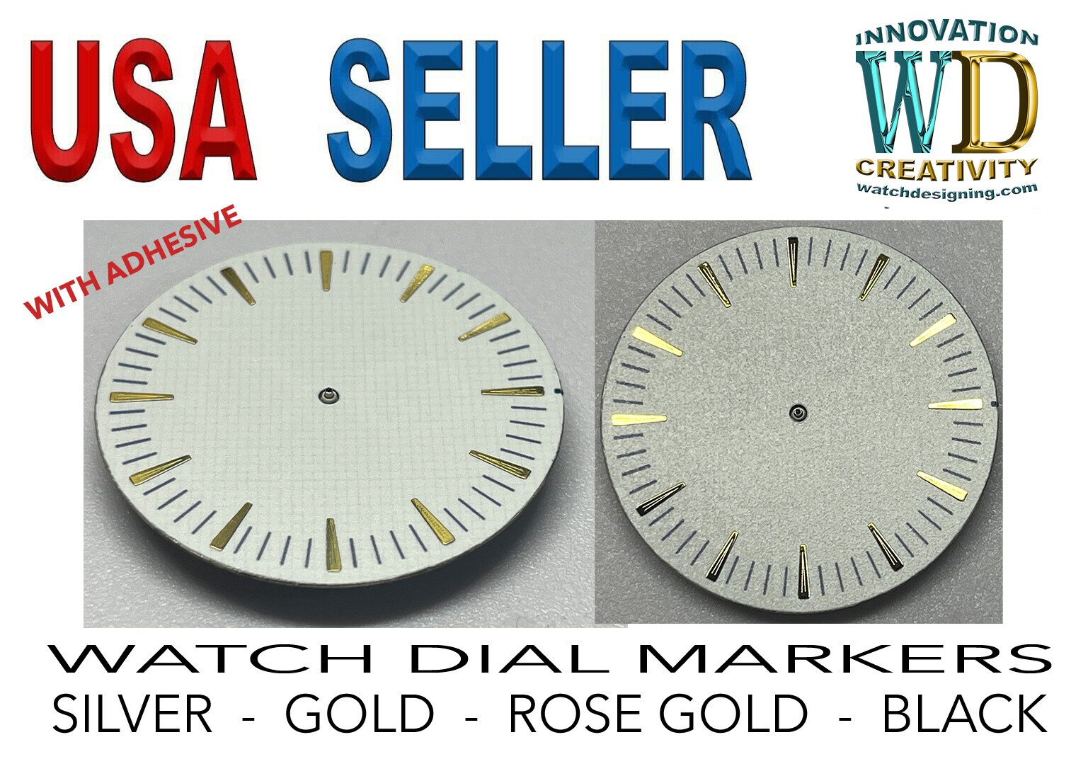 Watch Dial Hour SILVER GOLD BLACK ROSE G Markers Numerals Indexes Bars Indices.