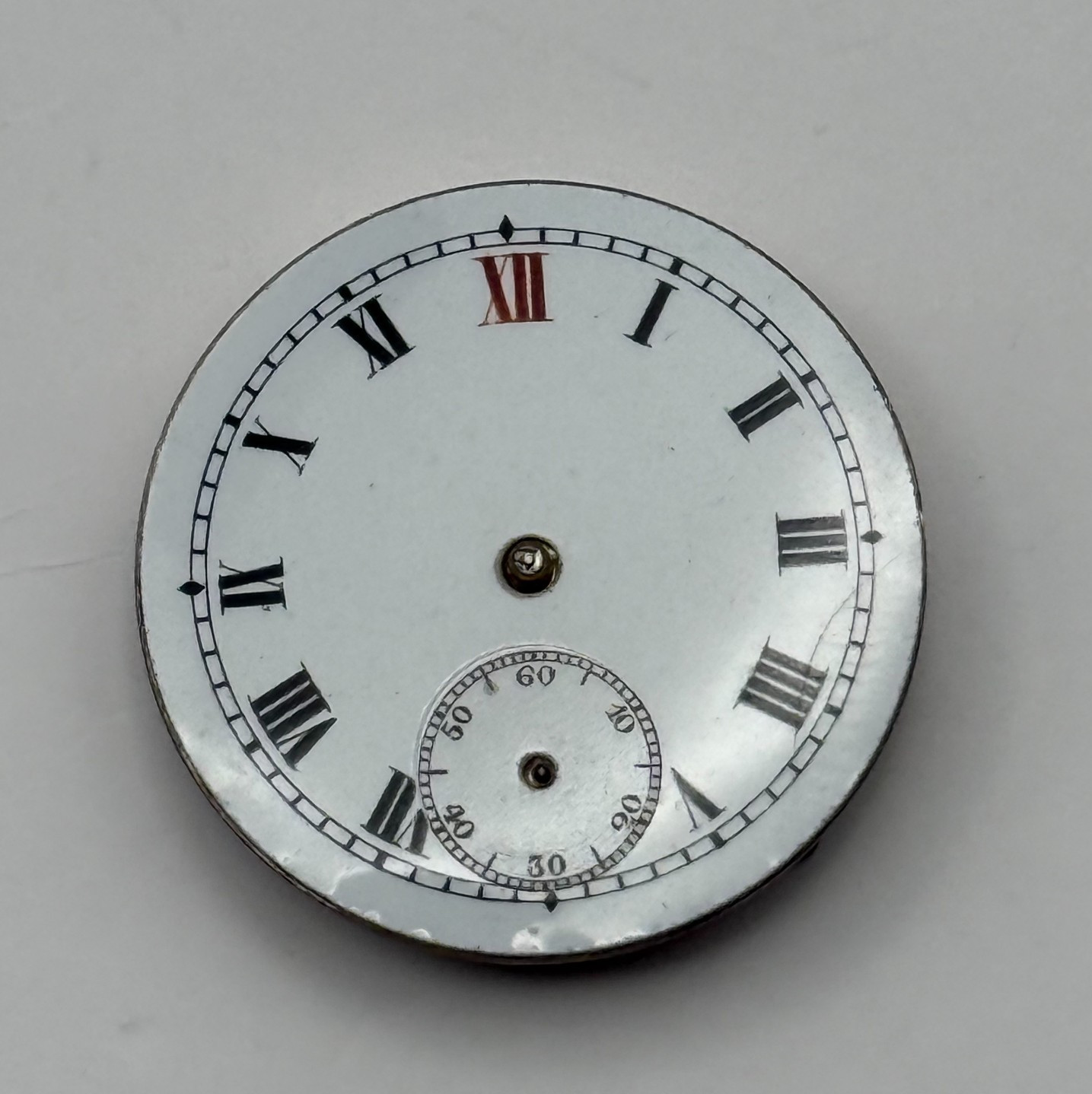 Unidentified Watch Movement Swiss Sub Seconds Manual Wind Parts Repair 24.7mm